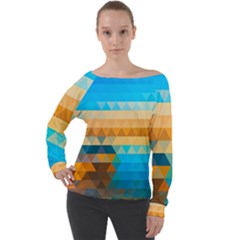 Off Shoulder Long Sleeve Velour Top 