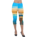 Mosaic  Lightweight Velour Capri Leggings 