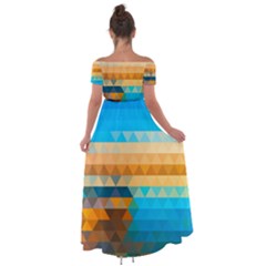 Off Shoulder Open Front Chiffon Dress 