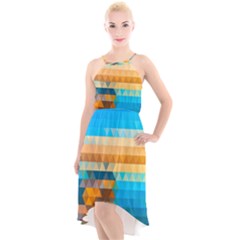 High-Low Halter Chiffon Dress  
