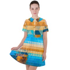 Short Sleeve Shoulder Cut Out Dress  
