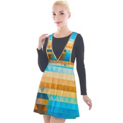 Plunge Pinafore Velour Dress 