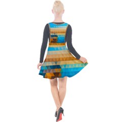 Plunge Pinafore Velour Dress 