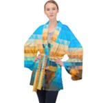 Mosaic  Long Sleeve Velvet Kimono 