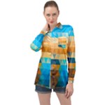 Mosaic  Long Sleeve Satin Shirt