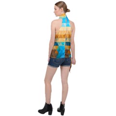 Halter Asymmetric Satin Top 
