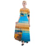 Mosaic  Half Sleeves Maxi Dress