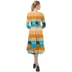 Ruffle End Midi Chiffon Dress 