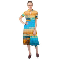 Keyhole Neckline Chiffon Dress 