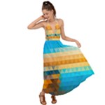 Mosaic  Backless Maxi Beach Dress