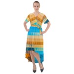 Mosaic  Front Wrap High Low Dress