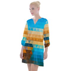 Open Neck Shift Dress 