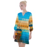 Mosaic  Open Neck Shift Dress