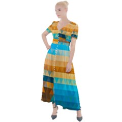 Button Up Short Sleeve Maxi Dress 
