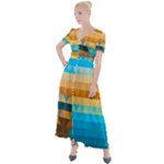 Mosaic  Button Up Short Sleeve Maxi Dress