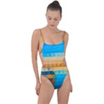 Mosaic  Tie Strap One Piece Swimsuit