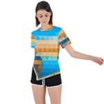 Mosaic  Asymmetrical Short Sleeve Sports Tee