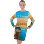 Mosaic  Long Sleeve Hoodie Dress