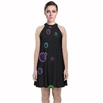 Bubble show Velvet Halter Neckline Dress 
