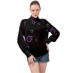 Bubble show High Neck Long Sleeve Chiffon Top