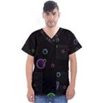 Bubble in dark Men s V-Neck Scrub Top