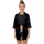 Bubble in dark Open Front Chiffon Kimono