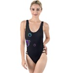 Bubble in dark High Leg Strappy Swimsuit