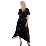 Bubble in dark Cross Front Sharkbite Hem Maxi Dress