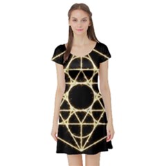 Short Sleeve Skater Dress Front Short Sleeve Skater Dress Front