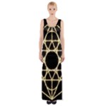 Sacred Geometry: Metatron Thigh Split Maxi Dress