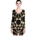 Sacred Geometry: Metatron Long Sleeve Velvet Bodycon Dress