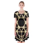 Sacred Geometry: Metatron Short Sleeve V-neck Flare Dress