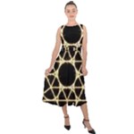 Sacred Geometry: Metatron Midi Tie-Back Chiffon Dress