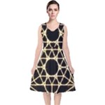 Sacred Geometry: Metatron V-Neck Midi Sleeveless Dress 