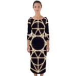 Sacred Geometry: Metatron Quarter Sleeve Midi Bodycon Dress