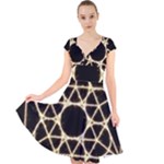 Sacred Geometry: Metatron Cap Sleeve Front Wrap Midi Dress