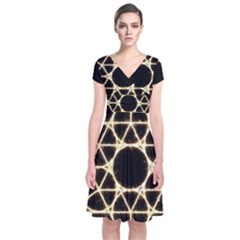 Short Sleeve Front Wrap Dress 