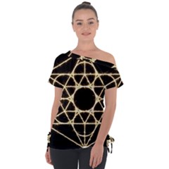Off Shoulder Tie-Up T-Shirt 