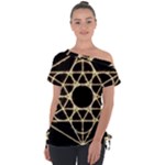 Sacred Geometry: Metatron Off Shoulder Tie-Up Tee