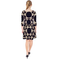 Quarter Sleeve Front Wrap Dress 