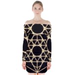 Sacred Geometry: Metatron Long Sleeve Off Shoulder Dress