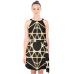Sacred Geometry: Metatron Halter Collar Waist Tie Chiffon Dress