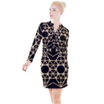 Sacred Geometry: Metatron Button Long Sleeve Dress