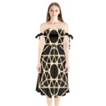 Sacred Geometry: Metatron Shoulder Tie Bardot Midi Dress