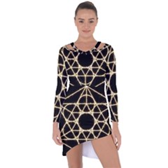 Asymmetric Cut-Out Shift Dress 