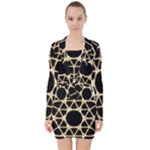 Sacred Geometry: Metatron V-neck Bodycon Long Sleeve Dress