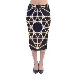 Velvet Midi Pencil Skirt 