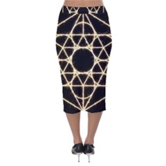 Velvet Midi Pencil Skirt 