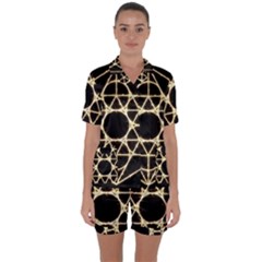 Satin Short Sleeve Pajamas Set 