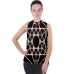 Sacred Geometry: Metatron Mock Neck Chiffon Sleeveless Top